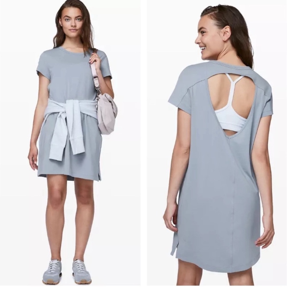 Lululemon Casual Gray T-Shirt Dress